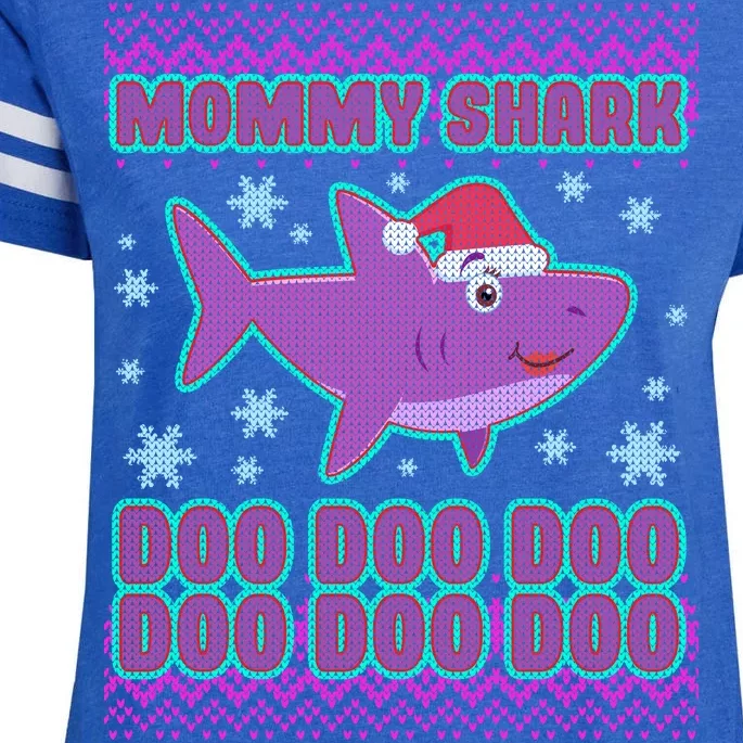 Christmas Mommy Shark Doo Doo Doo Enza Ladies Jersey Football T-Shirt