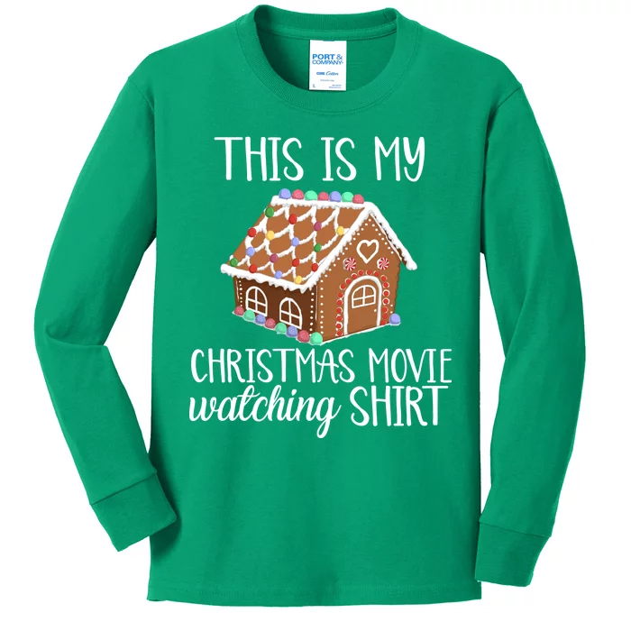 Christmas Movie Watching Kids Long Sleeve Shirt