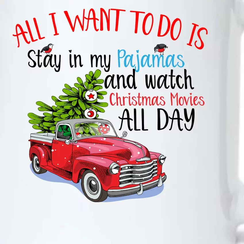 Christmas Movies And Pajamas Black Color Changing Mug