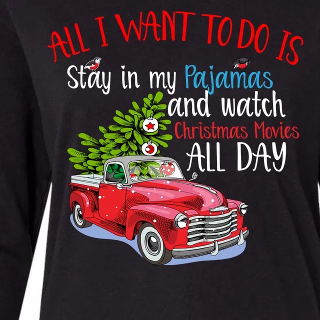 Christmas Movies And Pajamas Womens Cotton Relaxed Long Sleeve T-Shirt