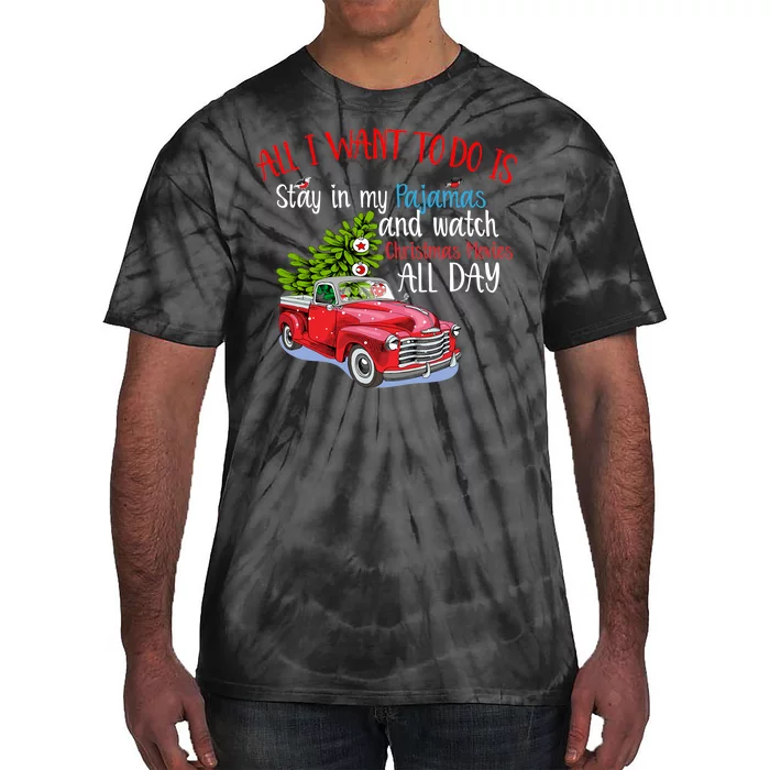 Christmas Movies And Pajamas Tie-Dye T-Shirt