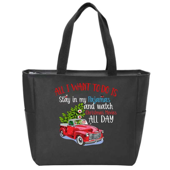 Christmas Movies And Pajamas Zip Tote Bag