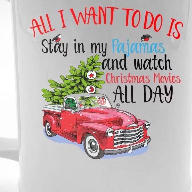 Christmas Movies And Pajamas Front & Back Beer Stein