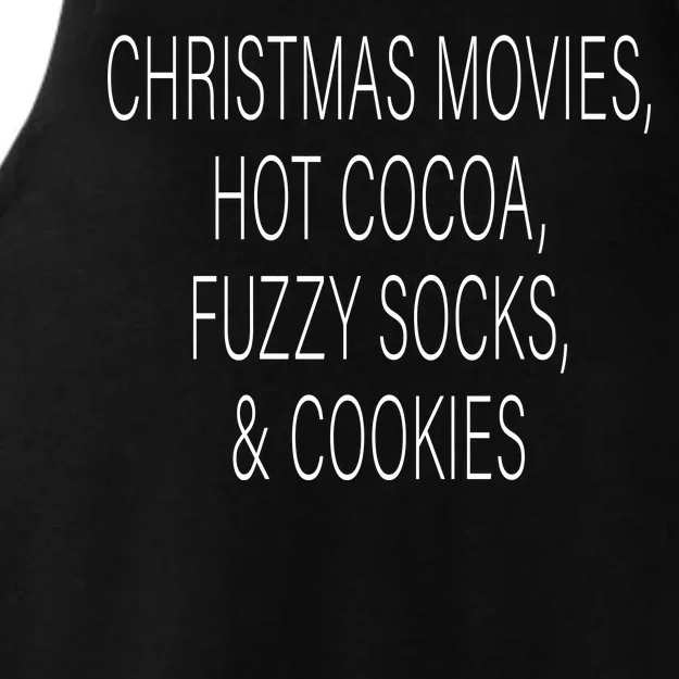 Christmas Movies Hot Cocoa Fuzzy Socks & Cookies Ladies Tri-Blend Wicking Tank