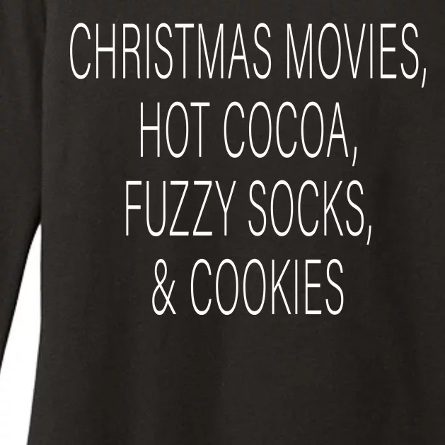 Christmas Movies Hot Cocoa Fuzzy Socks & Cookies Womens CVC Long Sleeve Shirt