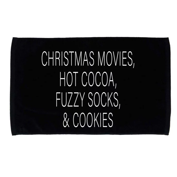 Christmas Movies Hot Cocoa Fuzzy Socks & Cookies Microfiber Hand Towel