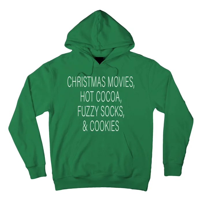 Christmas Movies Hot Cocoa Fuzzy Socks & Cookies Hoodie