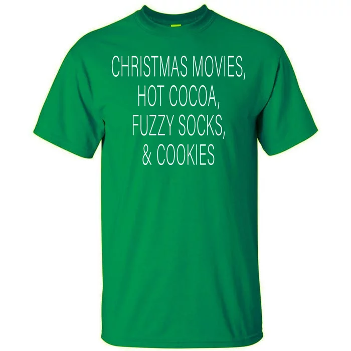 Christmas Movies Hot Cocoa Fuzzy Socks & Cookies Tall T-Shirt