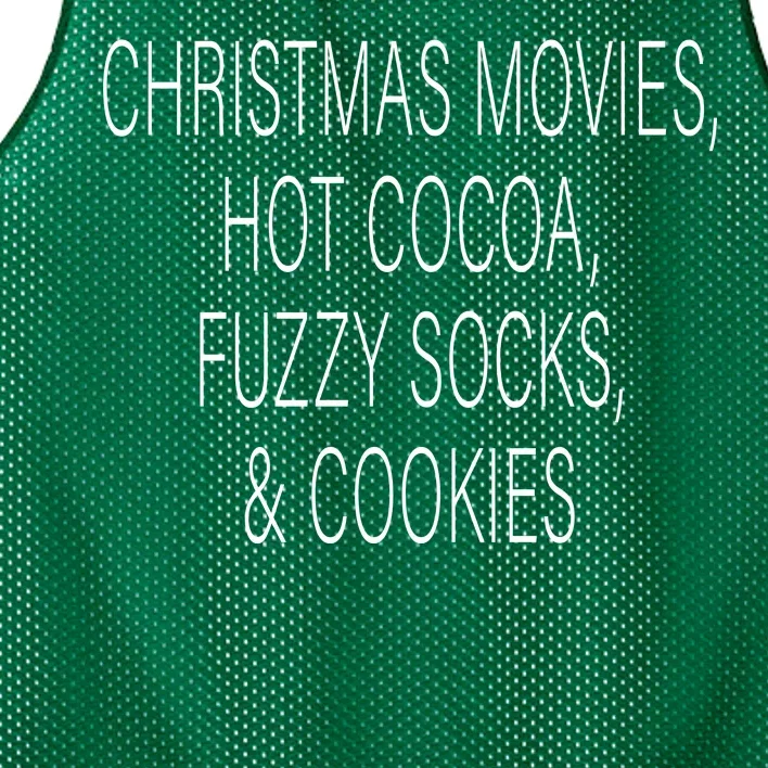 Christmas Movies Hot Cocoa Fuzzy Socks & Cookies Mesh Reversible Basketball Jersey Tank