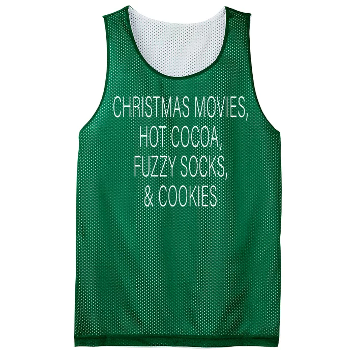 Christmas Movies Hot Cocoa Fuzzy Socks & Cookies Mesh Reversible Basketball Jersey Tank