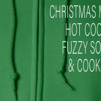 Christmas Movies Hot Cocoa Fuzzy Socks & Cookies Full Zip Hoodie