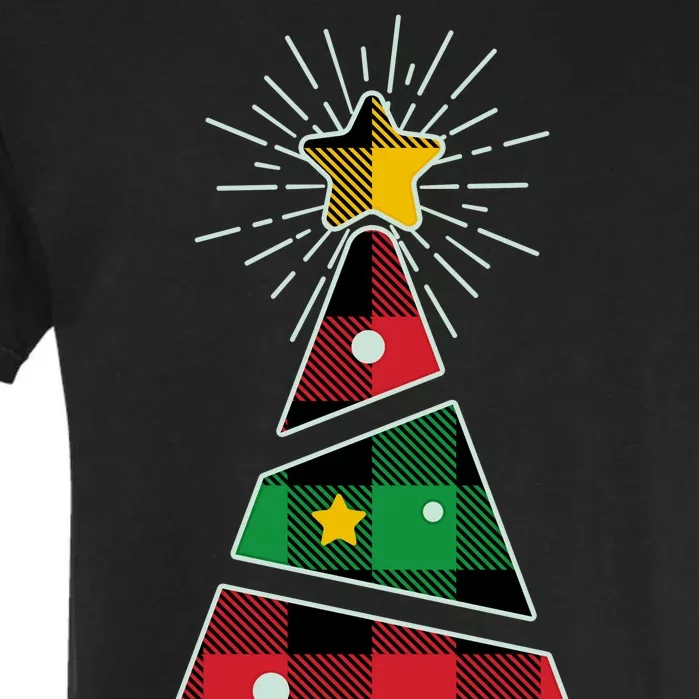 Christmas Multi Plaid Tree Garment-Dyed Heavyweight T-Shirt