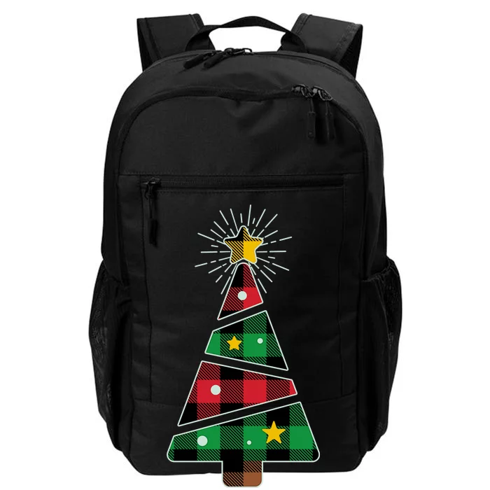 Christmas Multi Plaid Tree Daily Commute Backpack