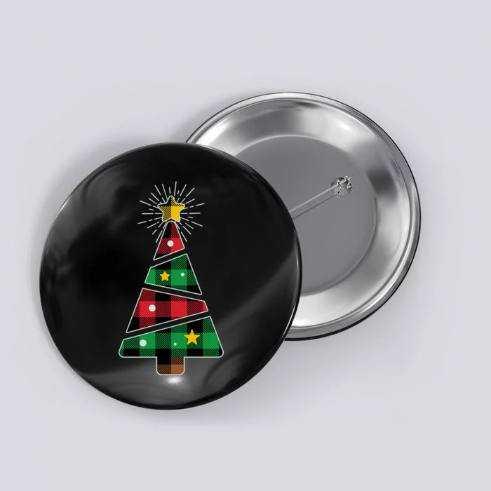 Christmas Multi Plaid Tree Button