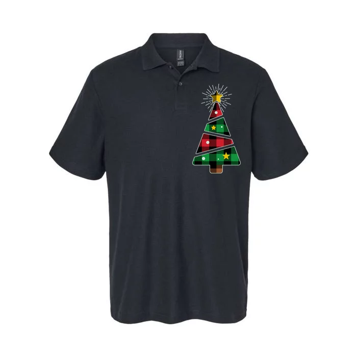 Christmas Multi Plaid Tree Softstyle Adult Sport Polo