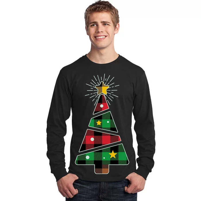 Christmas Multi Plaid Tree Tall Long Sleeve T-Shirt