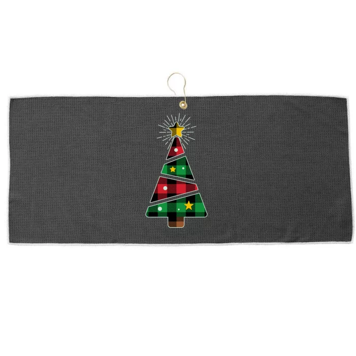 Christmas Multi Plaid Tree Large Microfiber Waffle Golf Towel