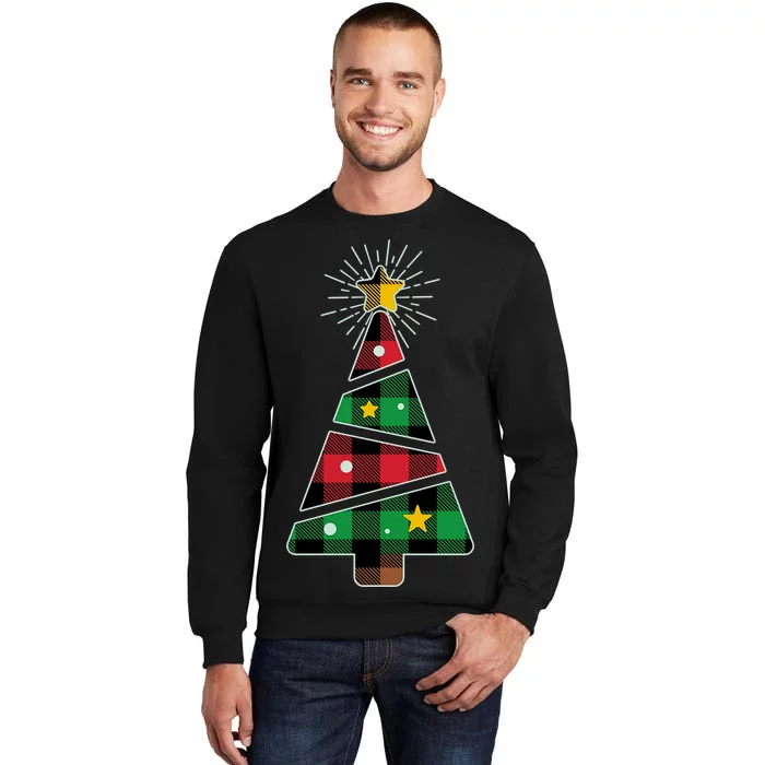 Christmas Multi Plaid Tree Tall Sweatshirt