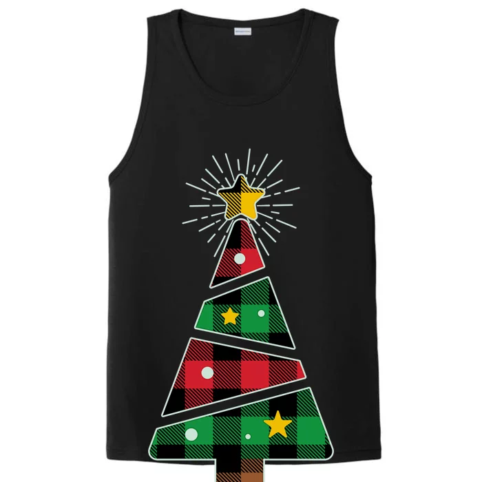 Christmas Multi Plaid Tree Performance Tank