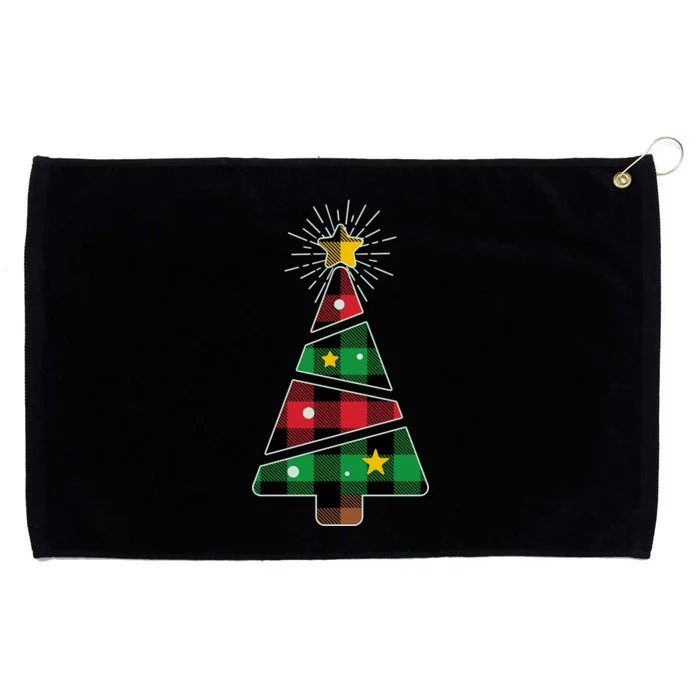 Christmas Multi Plaid Tree Grommeted Golf Towel