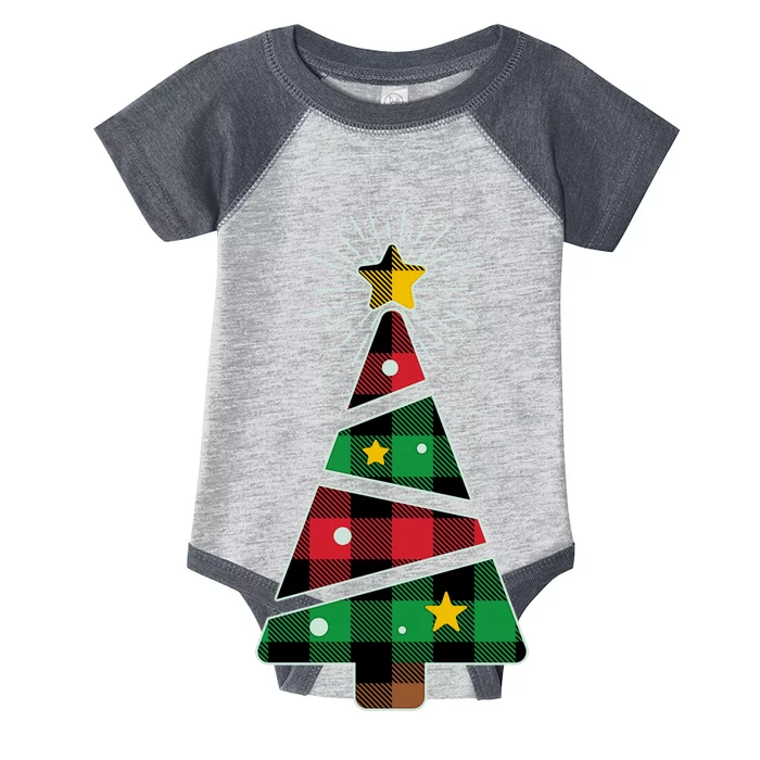 Christmas Multi Plaid Tree Infant Baby Jersey Bodysuit