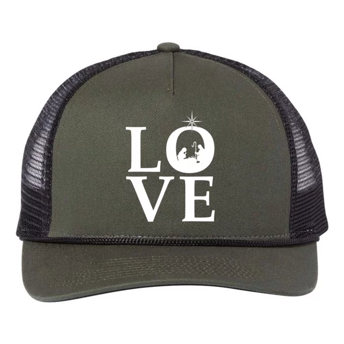 Christmas Nativity LOVE Retro Rope Trucker Hat Cap