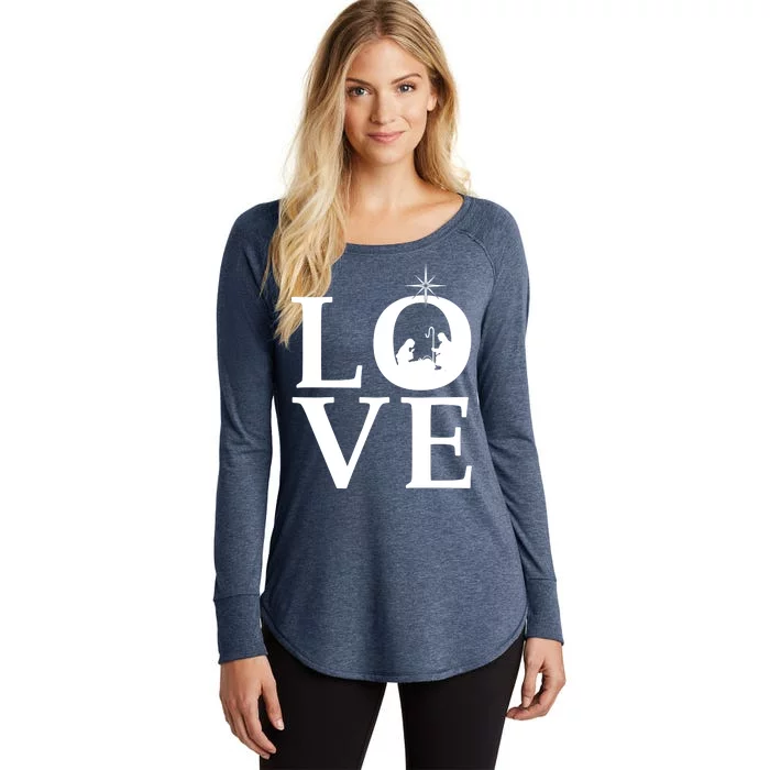 Christmas Nativity LOVE Women's Perfect Tri Tunic Long Sleeve Shirt