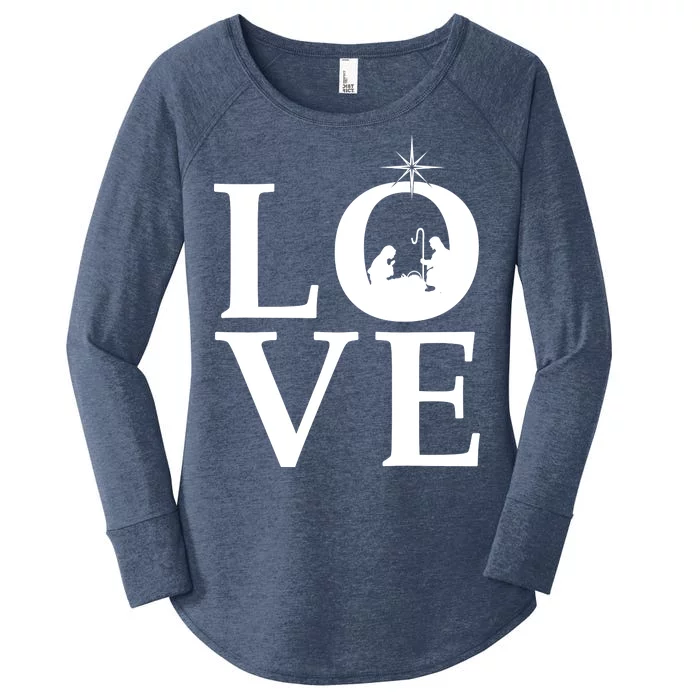 Christmas Nativity LOVE Women's Perfect Tri Tunic Long Sleeve Shirt