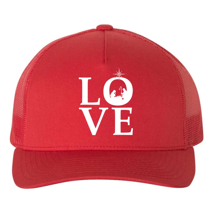 Christmas Nativity LOVE Yupoong Adult 5-Panel Trucker Hat