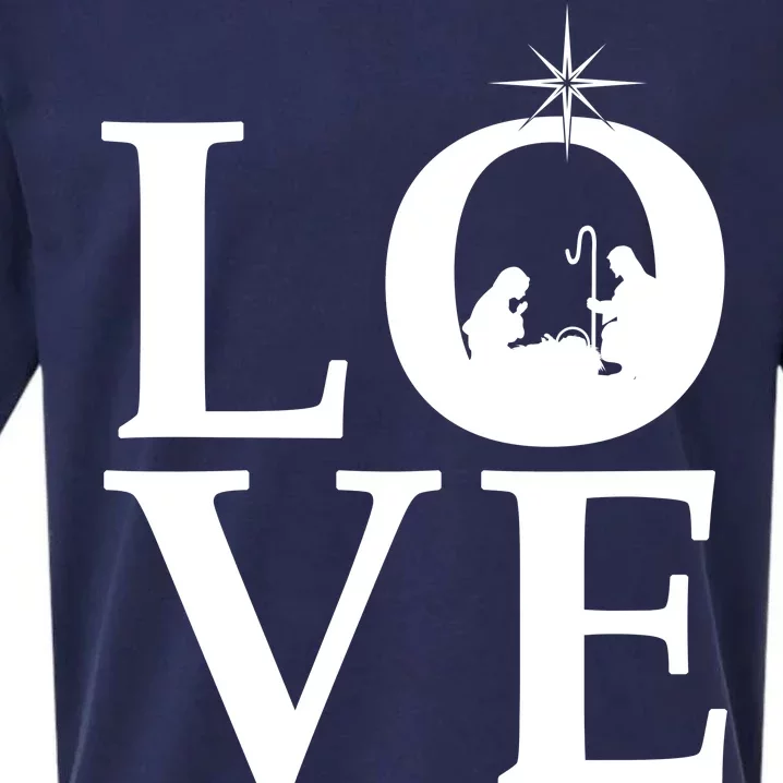 Christmas Nativity LOVE Sueded Cloud Jersey T-Shirt