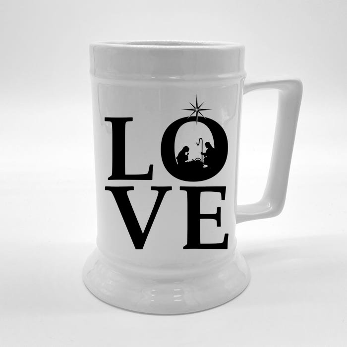 Christmas Nativity LOVE Front & Back Beer Stein