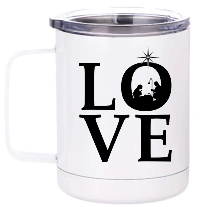 Christmas Nativity LOVE Front & Back 12oz Stainless Steel Tumbler Cup