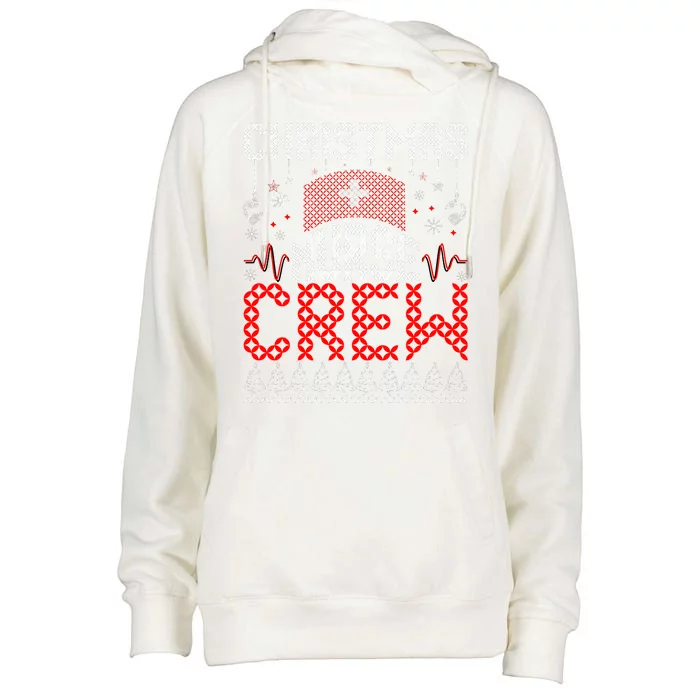 Christmas Nurse Crew Ugly Christmas Sweater RN Womens Funnel Neck Pullover Hood