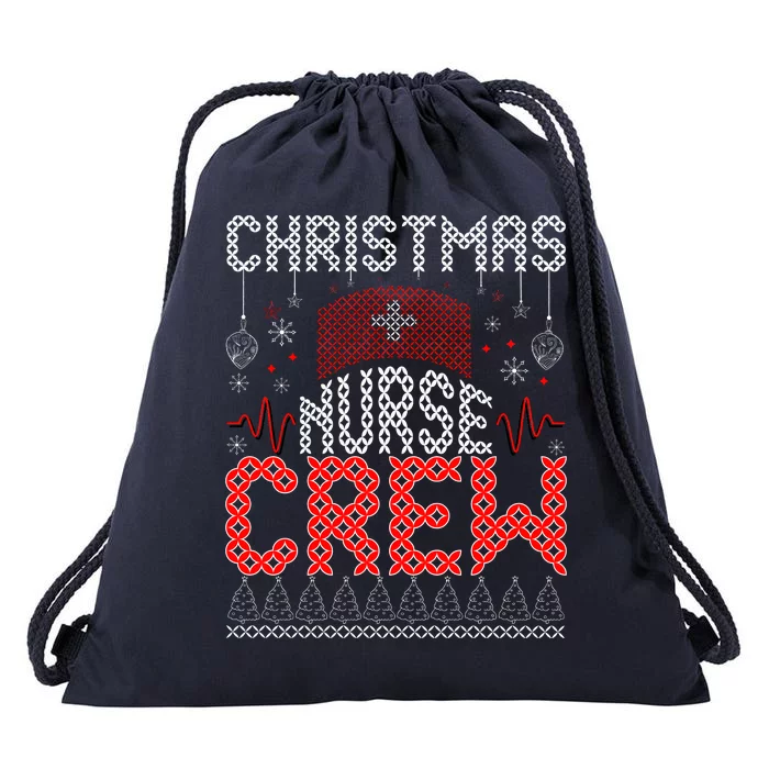 Christmas Nurse Crew Ugly Christmas Sweater RN Drawstring Bag