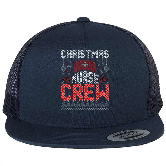 Christmas Nurse Crew Ugly Christmas Sweater RN Flat Bill Trucker Hat