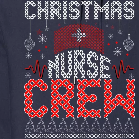 Christmas Nurse Crew Ugly Christmas Sweater RN Premium Hoodie