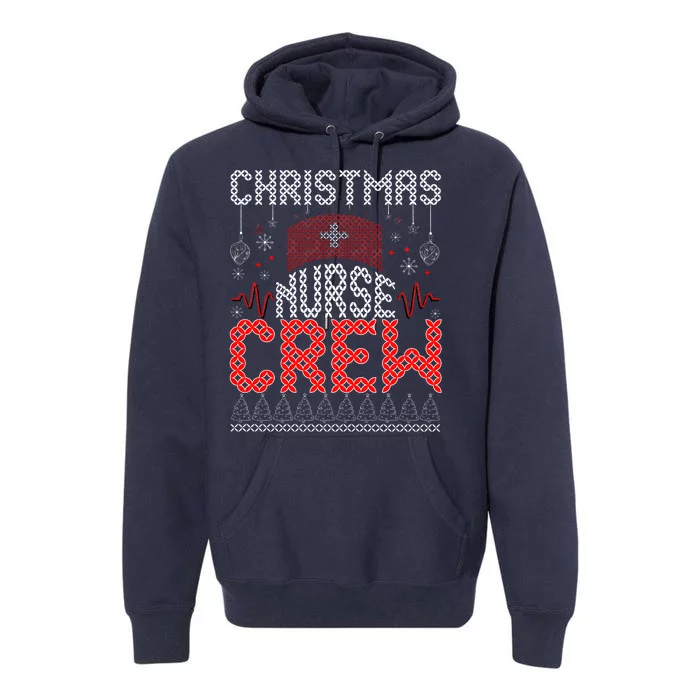 Christmas Nurse Crew Ugly Christmas Sweater RN Premium Hoodie