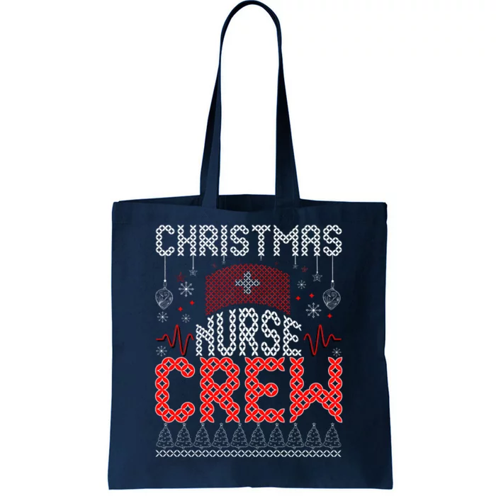 Christmas Nurse Crew Ugly Christmas Sweater RN Tote Bag