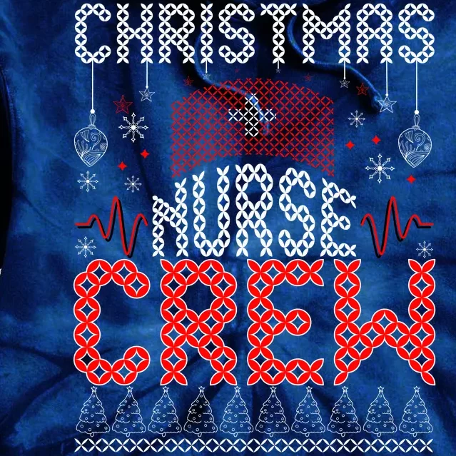 Christmas Nurse Crew Ugly Christmas Sweater RN Tie Dye Hoodie