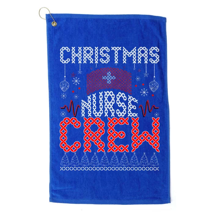 Christmas Nurse Crew Ugly Christmas Sweater RN Platinum Collection Golf Towel