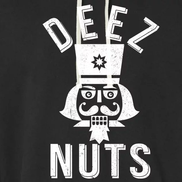 Christmas Nutcracker Deez Nuts Garment-Dyed Fleece Hoodie