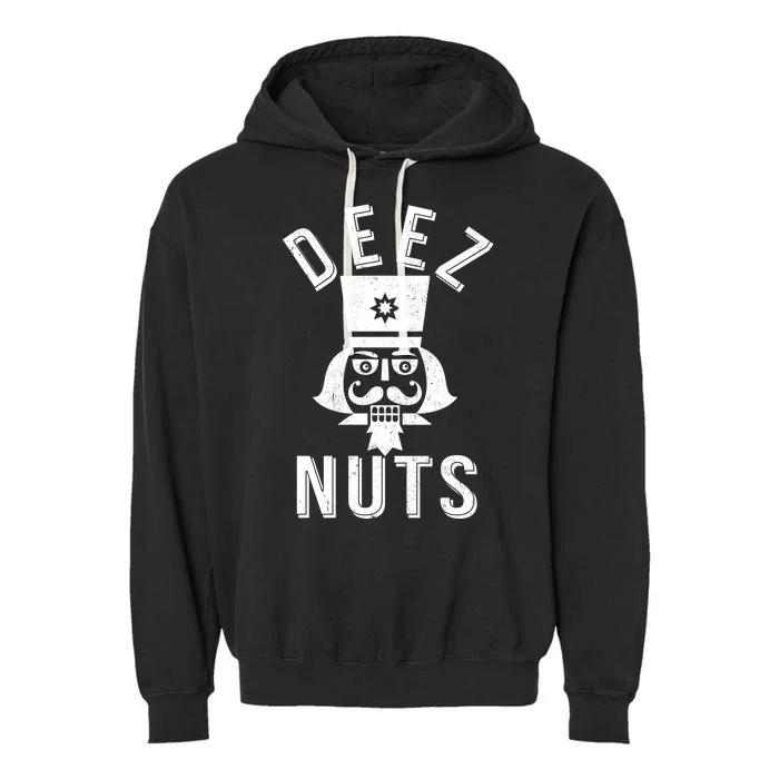 Christmas Nutcracker Deez Nuts Garment-Dyed Fleece Hoodie