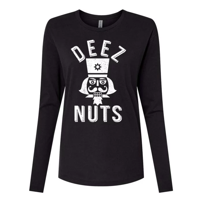 Christmas Nutcracker Deez Nuts Womens Cotton Relaxed Long Sleeve T-Shirt