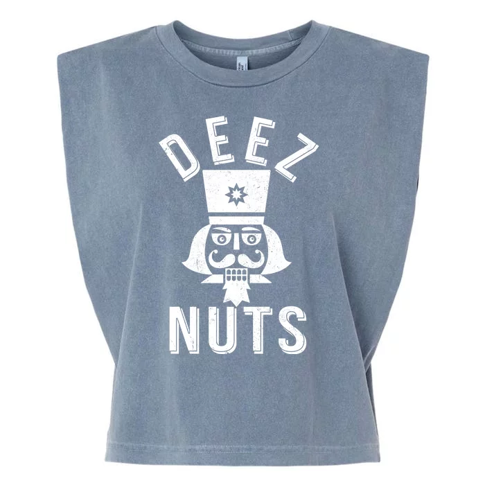 Christmas Nutcracker Deez Nuts Garment-Dyed Women's Muscle Tee