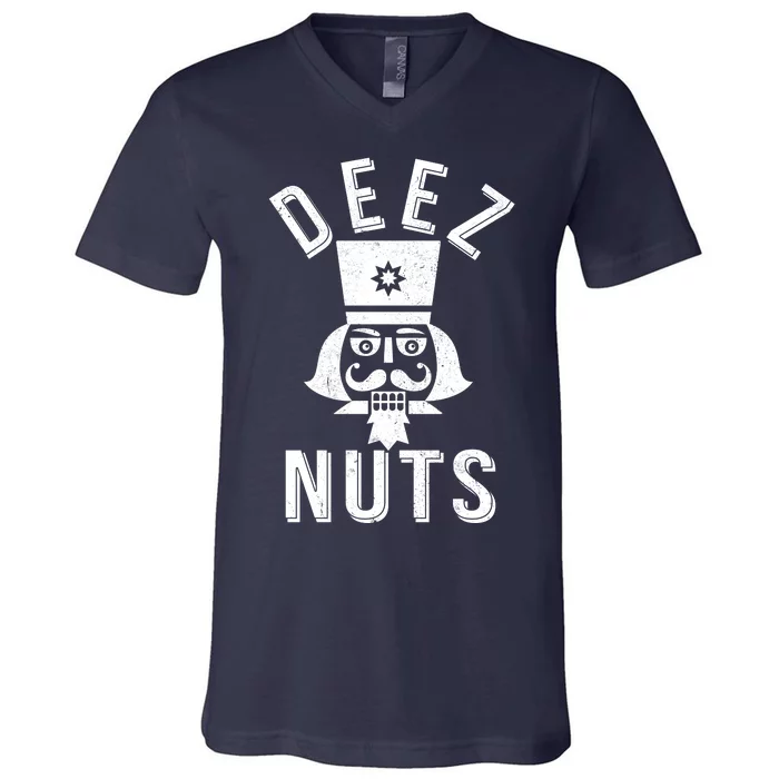 Christmas Nutcracker Deez Nuts V-Neck T-Shirt