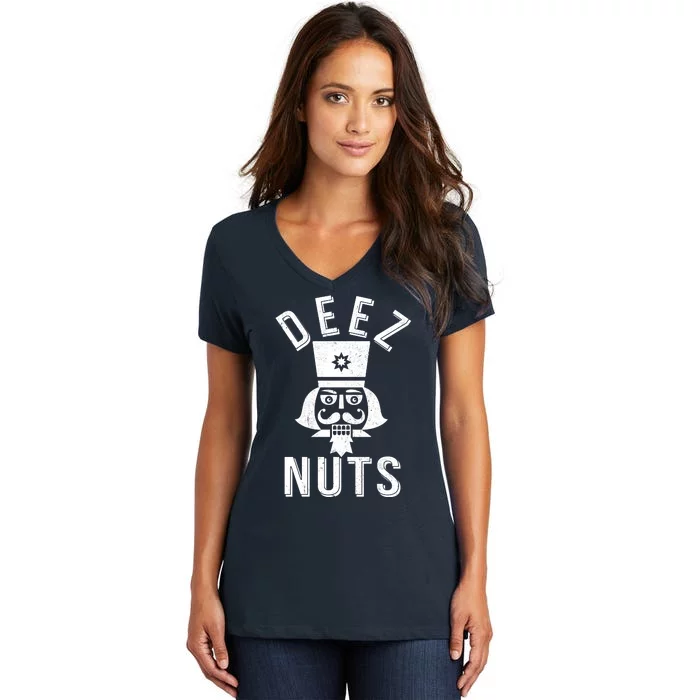 Christmas Nutcracker Deez Nuts Women's V-Neck T-Shirt