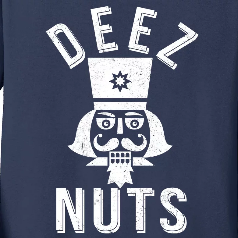 Christmas Nutcracker Deez Nuts Kids Long Sleeve Shirt