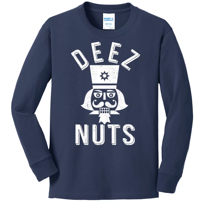 Christmas Nutcracker Deez Nuts Kids Long Sleeve Shirt