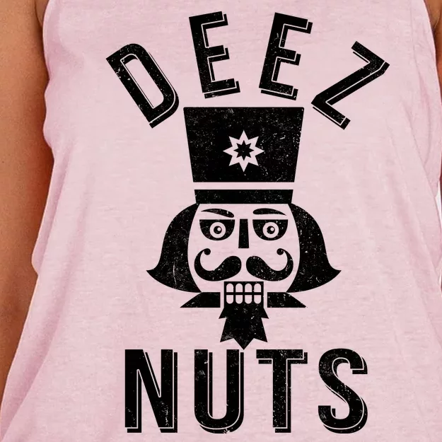 Christmas Nutcracker Deez Nuts Women's Knotted Racerback Tank