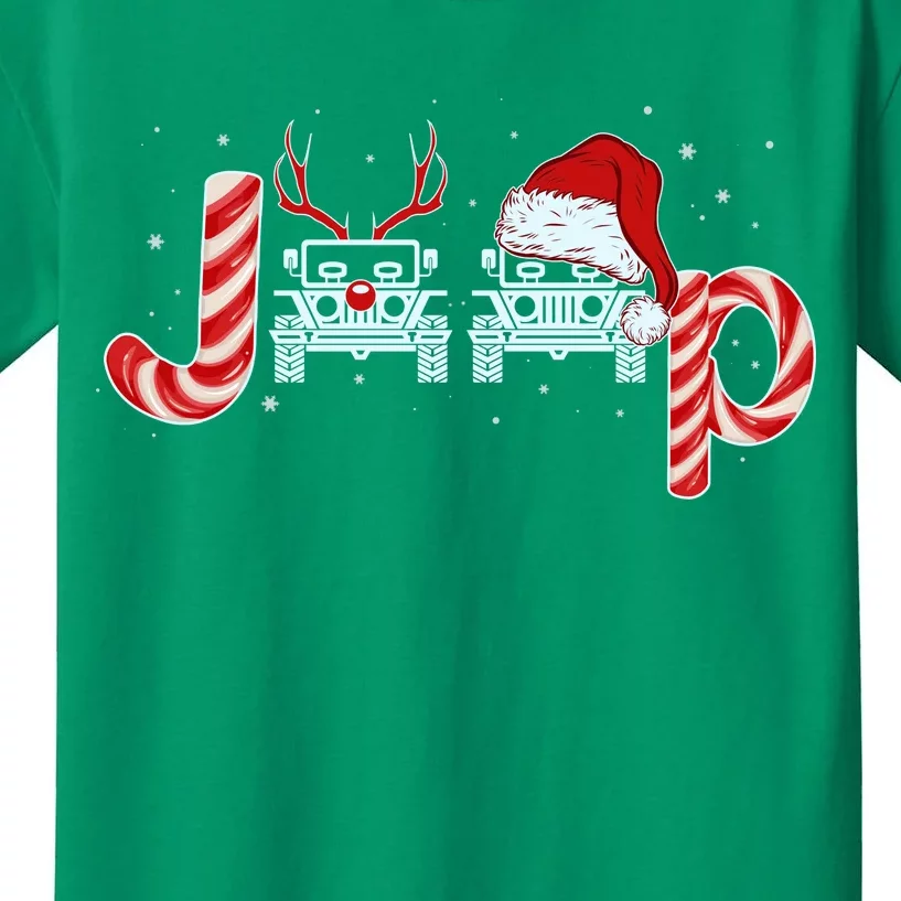 Christmas off Road Car Reindeer Kids T-Shirt